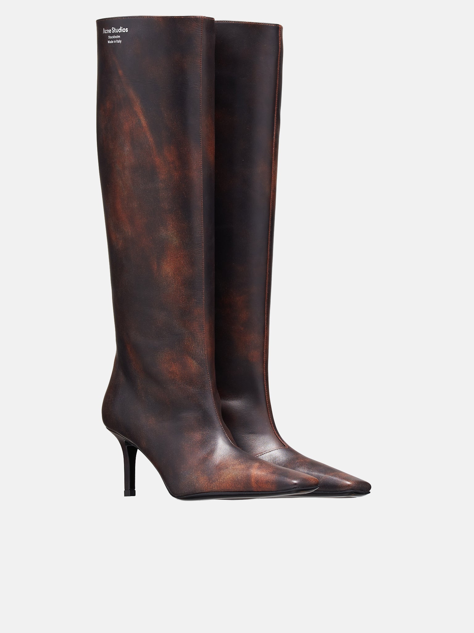 Painted Leather Boots (FN-WN-SHOE000807-MULTI-BROWN)