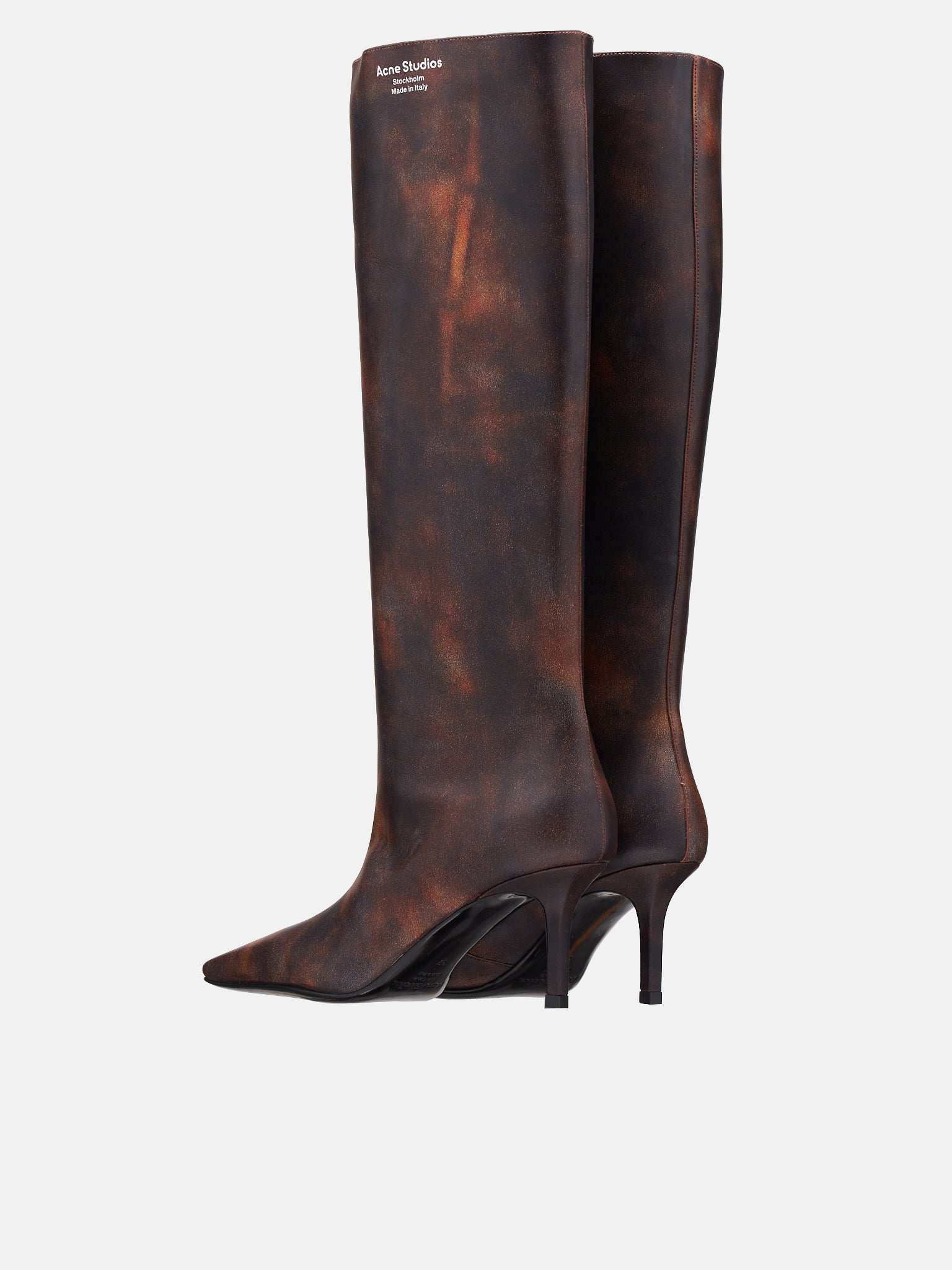 Painted Leather Boots (FN-WN-SHOE000807-MULTI-BROWN)