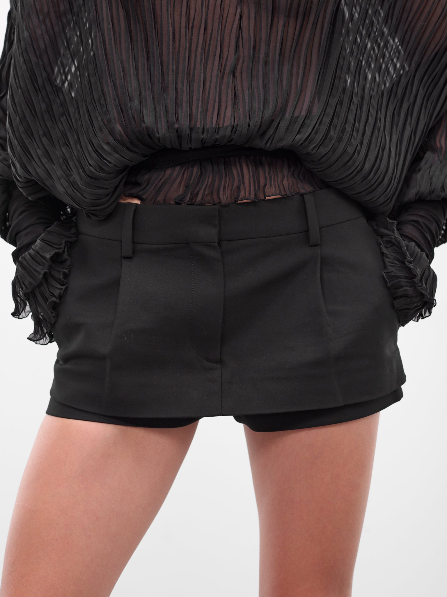 Black Layered Mini Skirt (FN-WN-SKIR000878-BLACK)