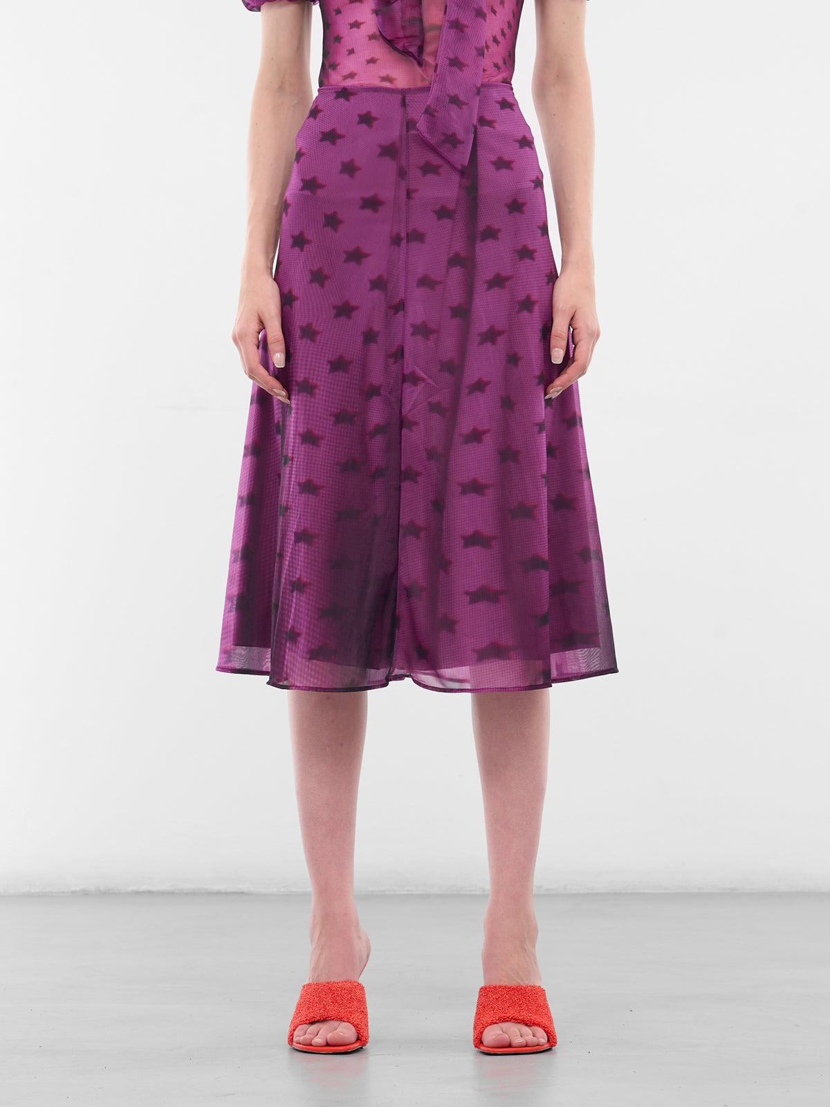 Purple Printed Midi Dress (FN-WN-SKIR000884-BRIGHT-PURPLE)