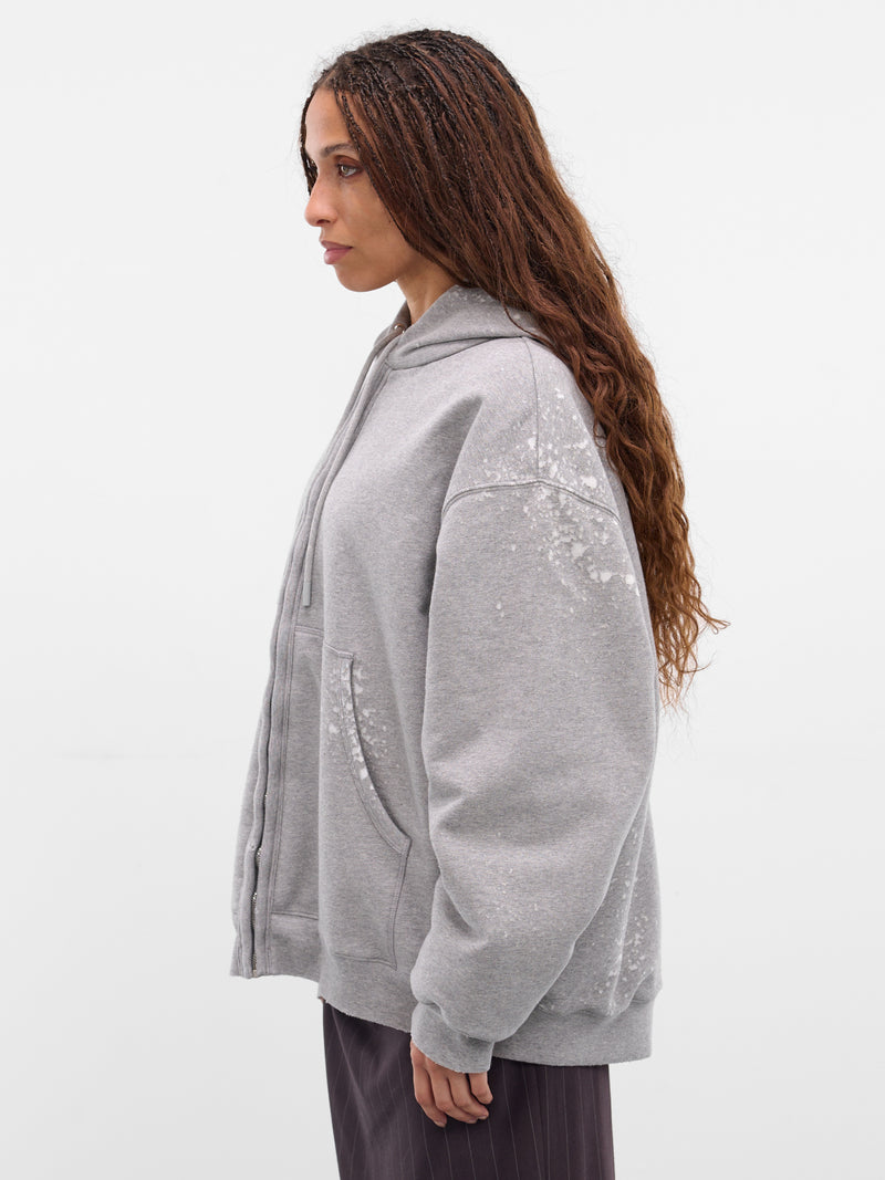 Gray Fleece Zip Hoodie (FN-WN-SWEAT000263-GREY-MELANGE)