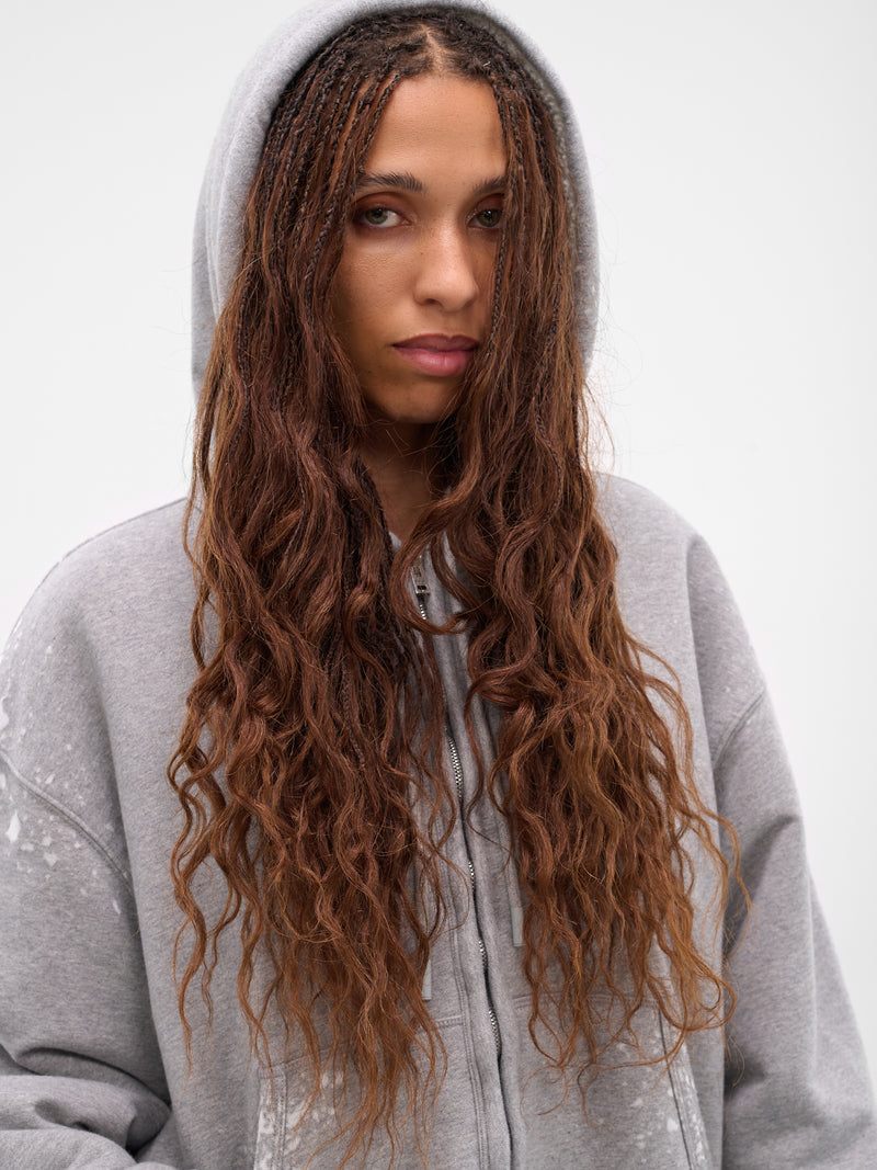 Gray Fleece Zip Hoodie (FN-WN-SWEAT000263-GREY-MELANGE)