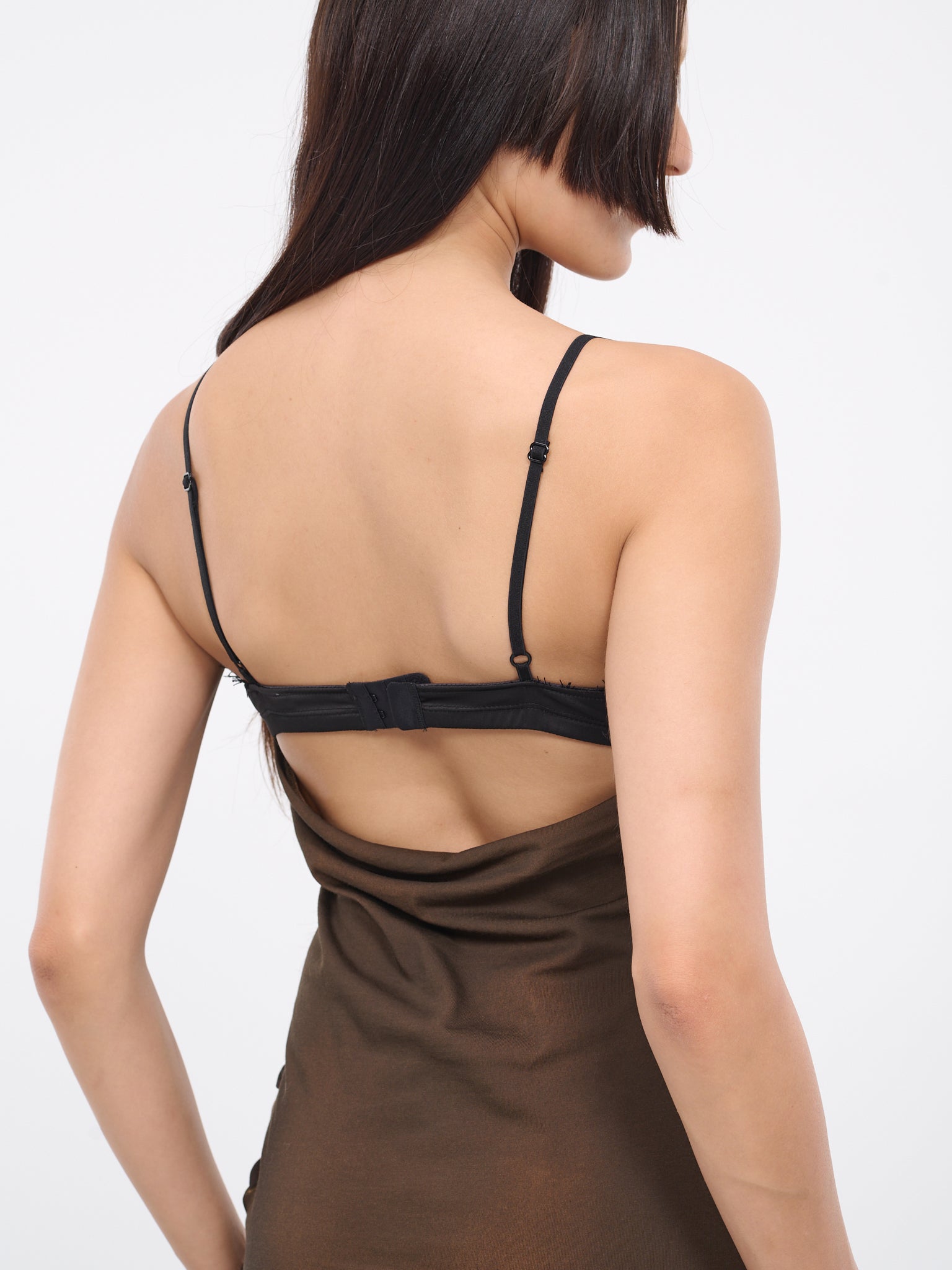 Gathered Slip Dress (FN-WN-TSHI000572-CARAMEL-BROWN)