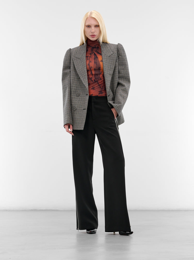 Brown Tropme L'oeil Printed Blouse (FN-WN-TSHI000805-RUST-BROWN)