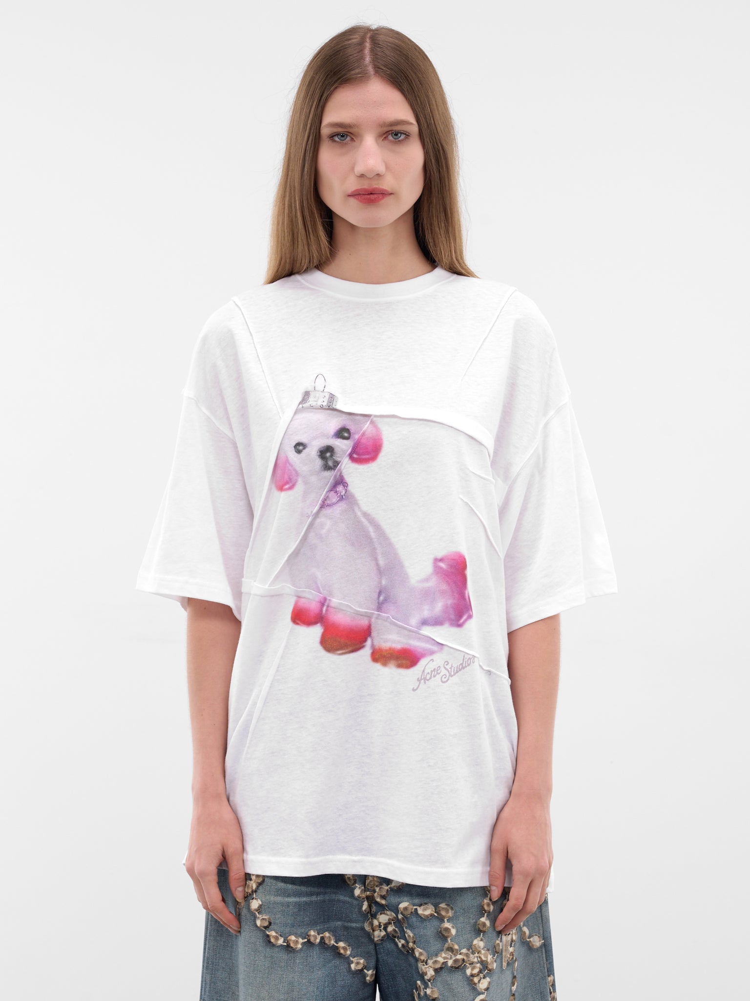 White Graphic Print Folded Tee (FN-WN-TSHI000824-OPTIC-WHITE)