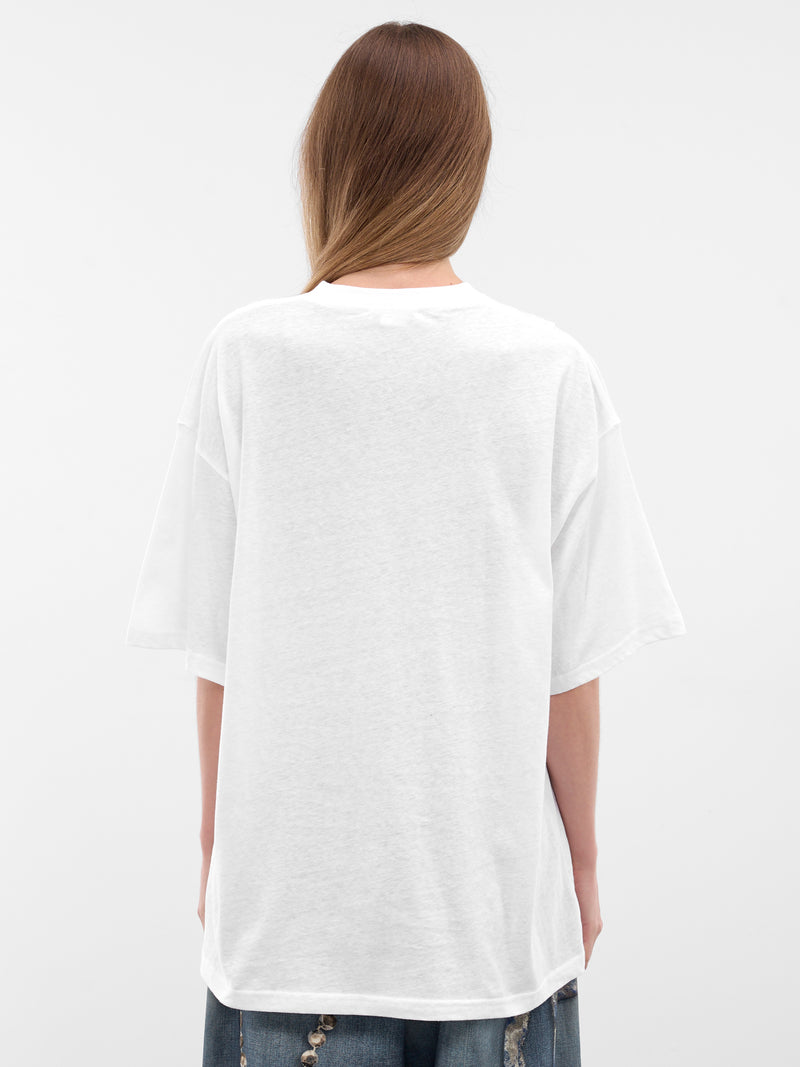 White Graphic Print Folded Tee (FN-WN-TSHI000824-OPTIC-WHITE)