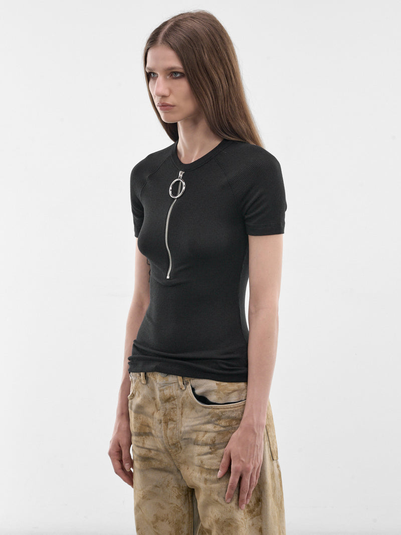 Black Ring Zip Tee (FN-WN-TSHI000860-BLACK)