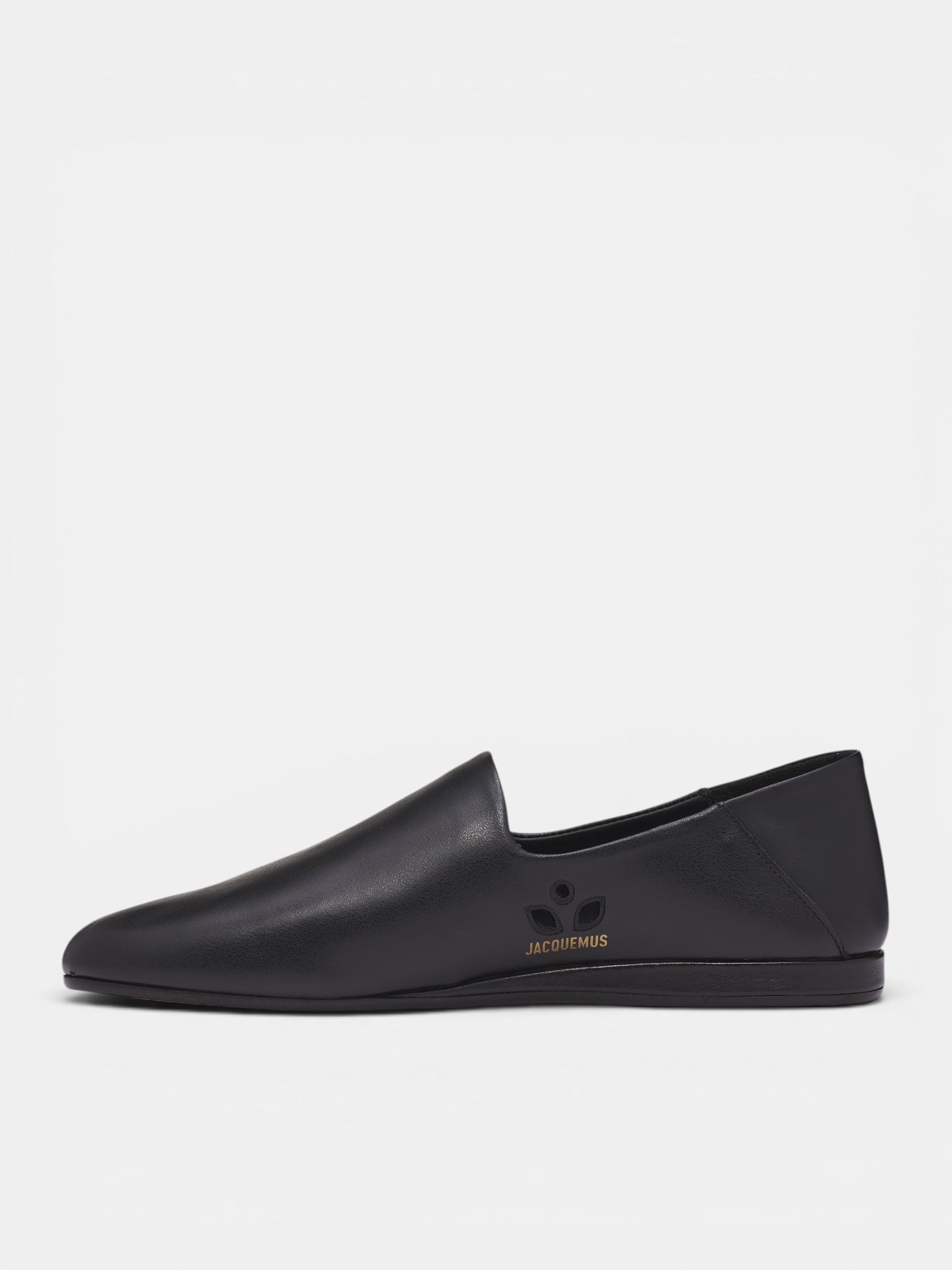 Black Leather Foldable Mules (FOM00206AC28C02-BLACK)