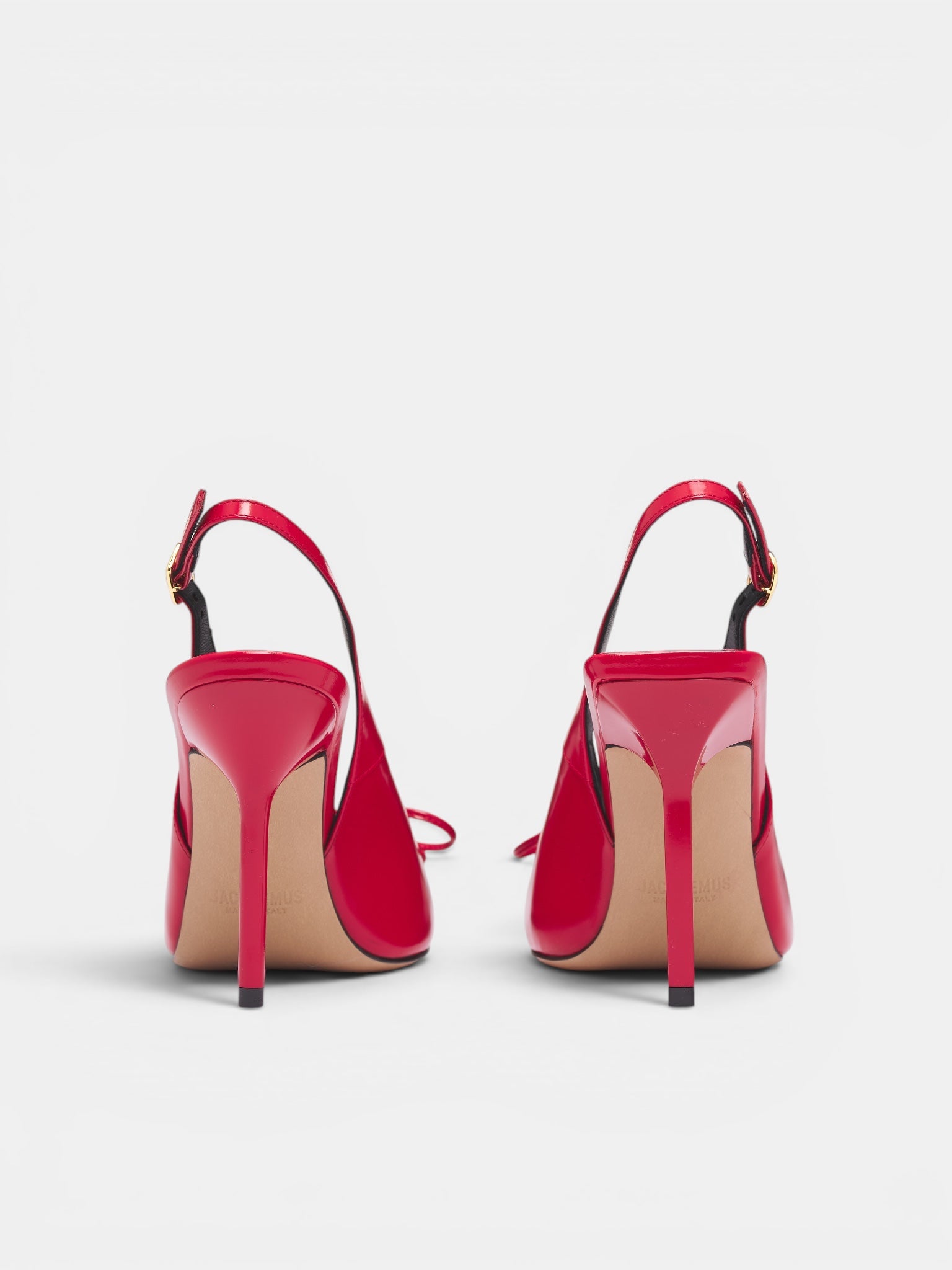 Red Leather Cubisto Slingback Heels (FOW00137AC18A03-RED)