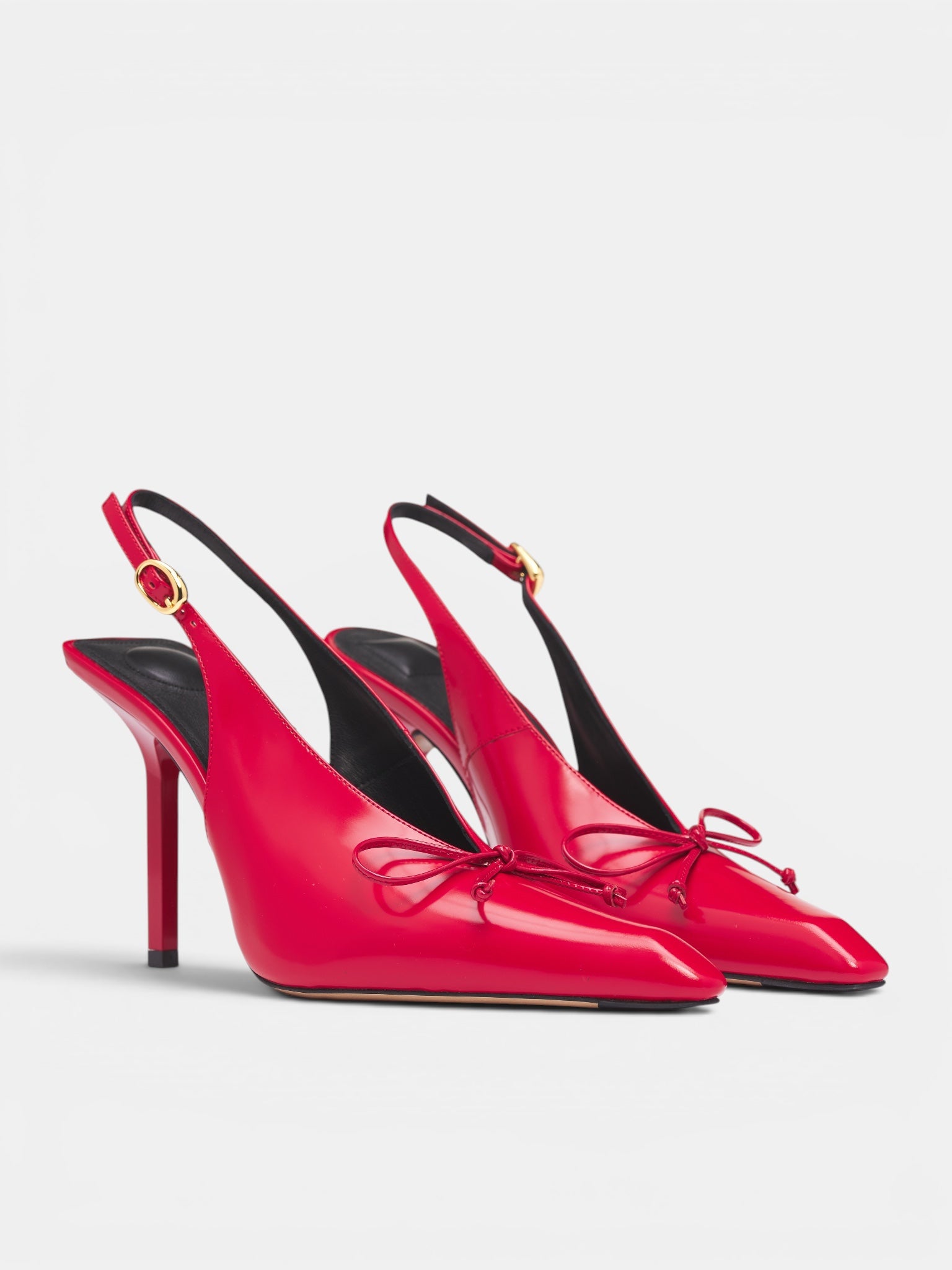 Red Leather Cubisto Slingback Heels (FOW00137AC18A03-RED)