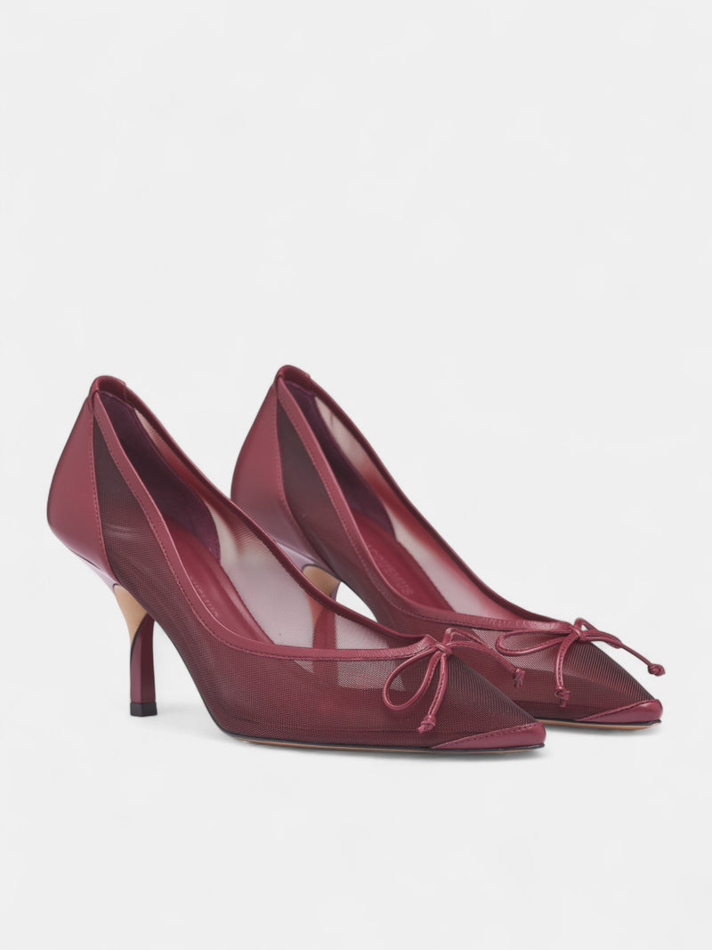 Burgundy Mesh Tourni Heels (FOW00178AW00661-BURGUNDY)