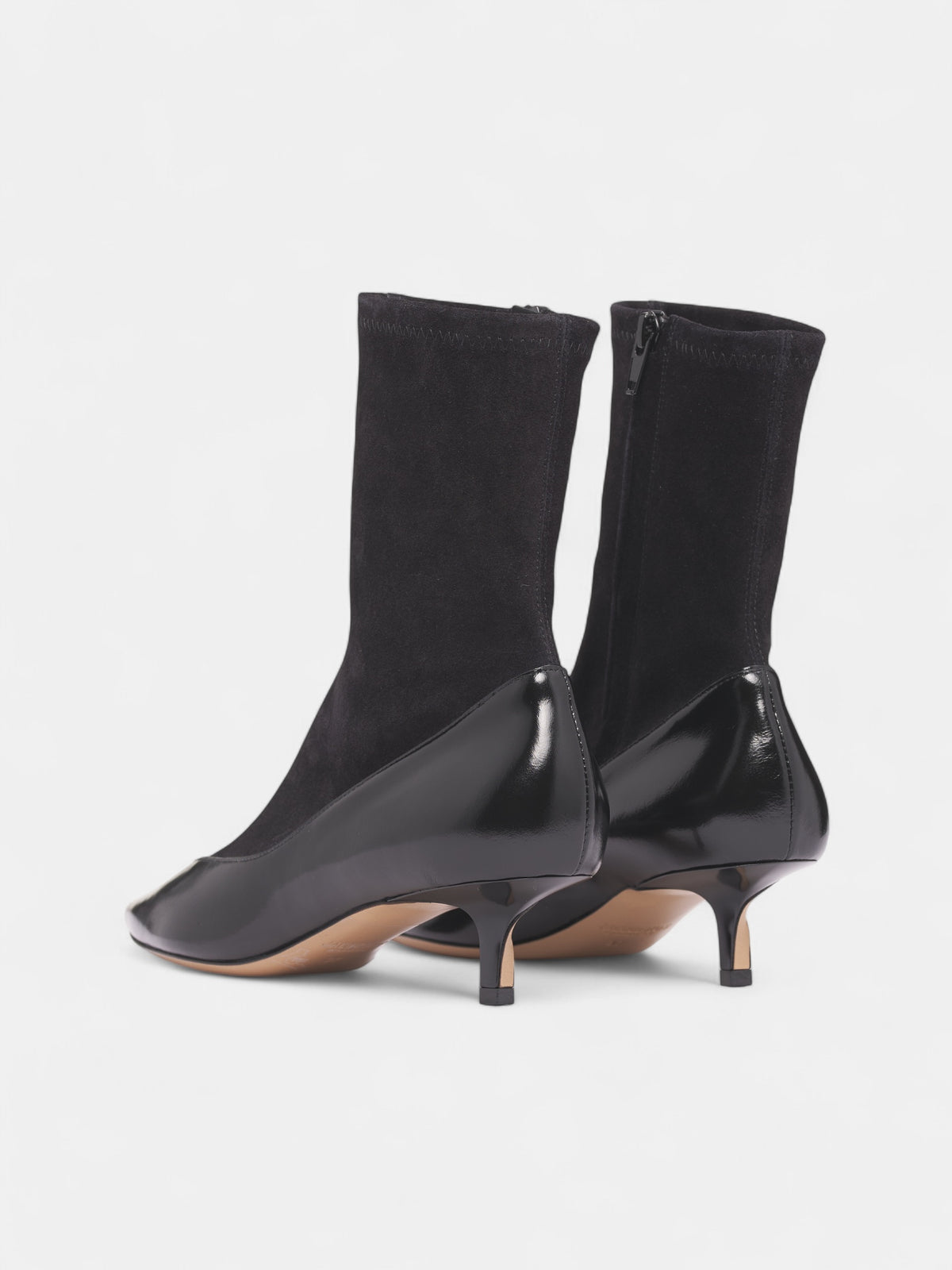 Black Stretch Suede Tourni Pumps (FOW00180AC24M02-BLACK)