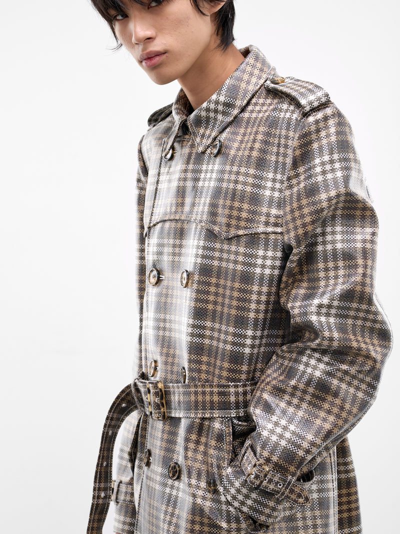 Foxfield CheckTrench Coat (FOXFIELD-CHALK-WHITE-TRUFFLE)