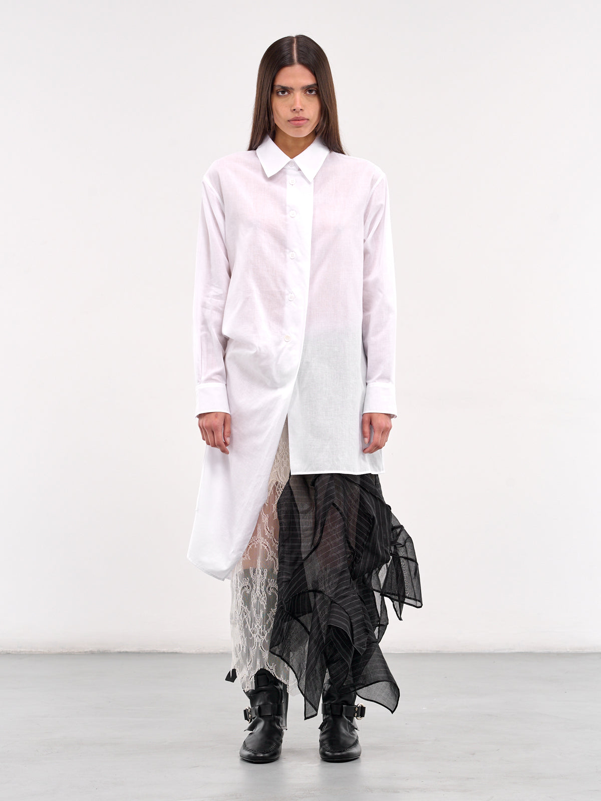 L Draped Blouse (FP-B62-002-1-WHITE)