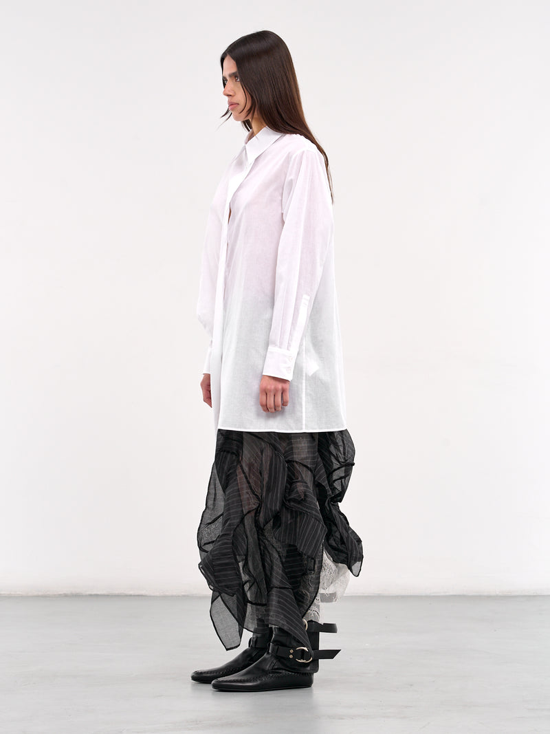 L Draped Blouse (FP-B62-002-1-WHITE)