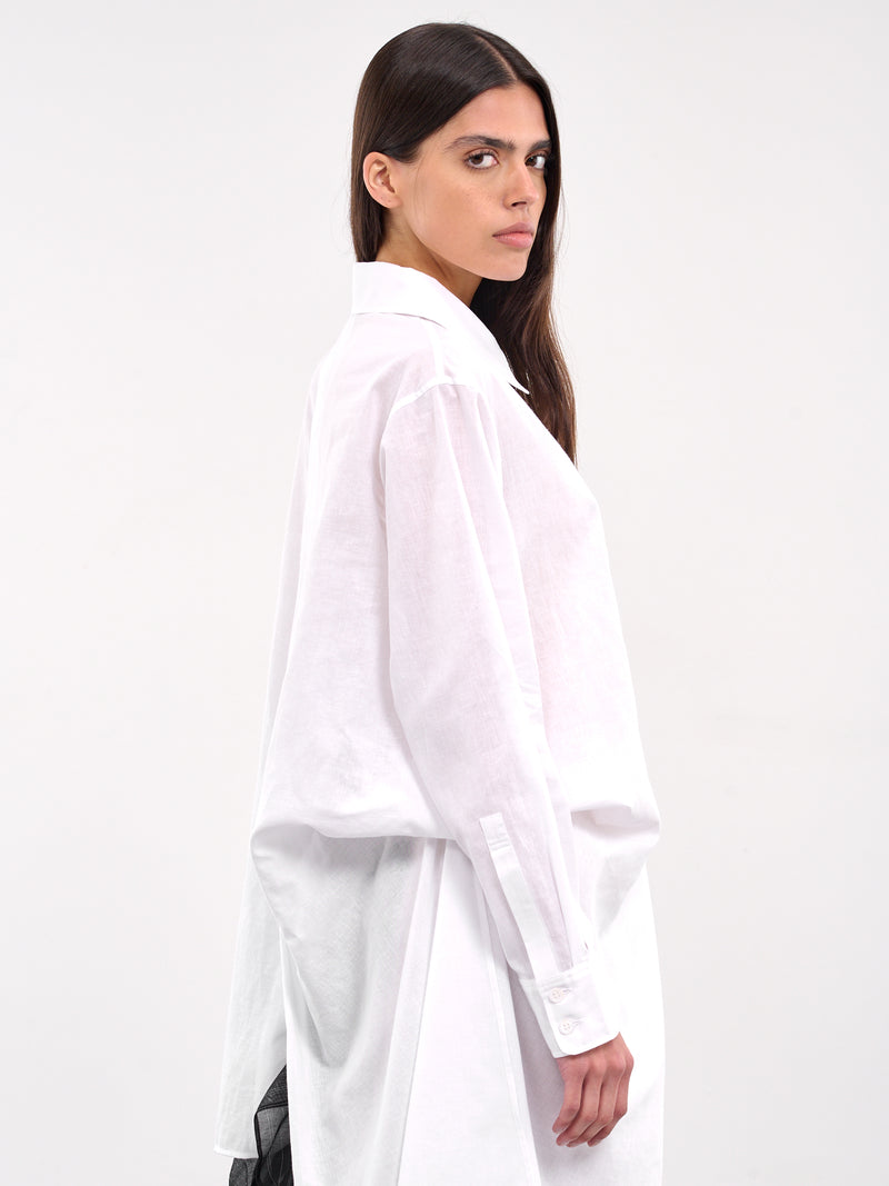 L Draped Blouse (FP-B62-002-1-WHITE)