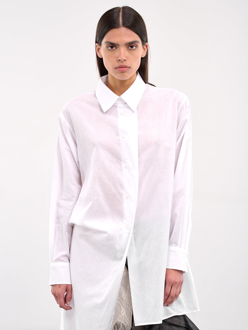 L Draped Blouse (FP-B62-002-1-WHITE)