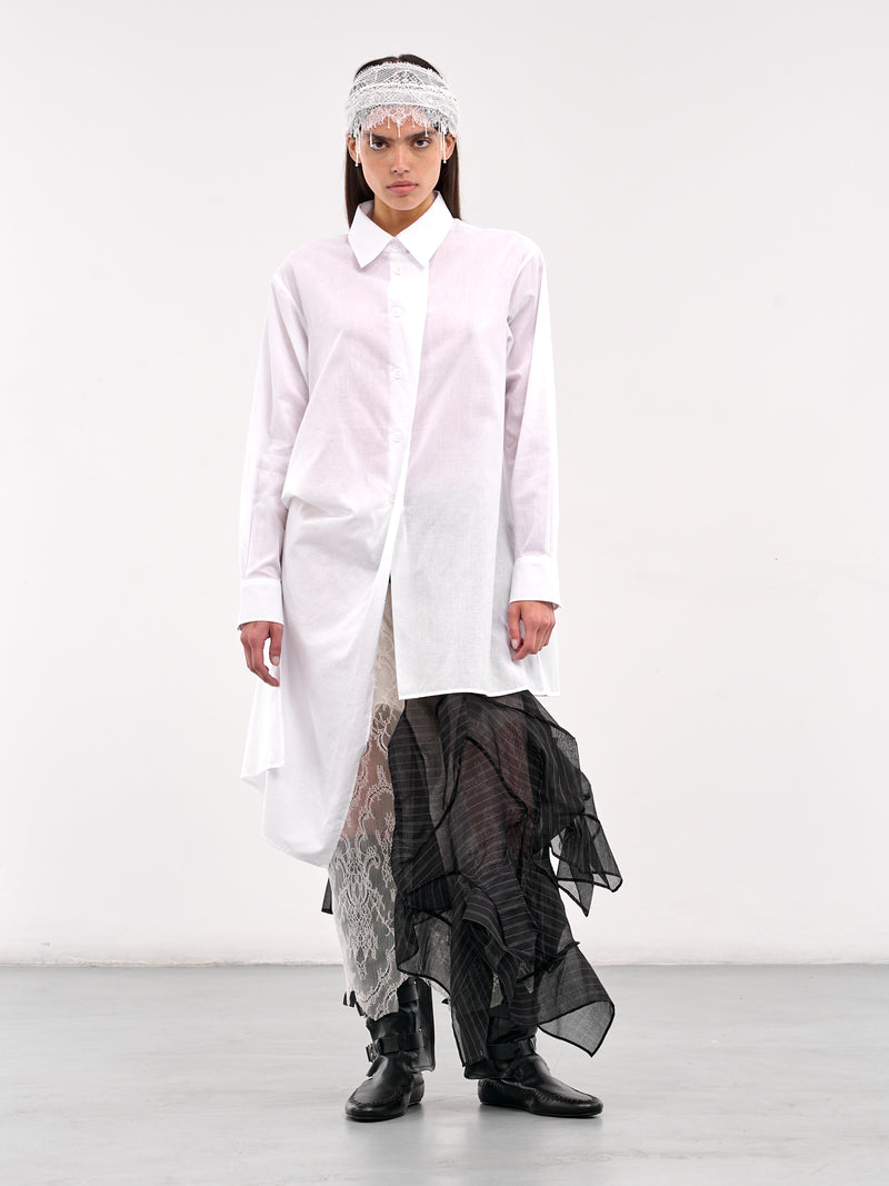 L Draped Blouse (FP-B62-002-1-WHITE)