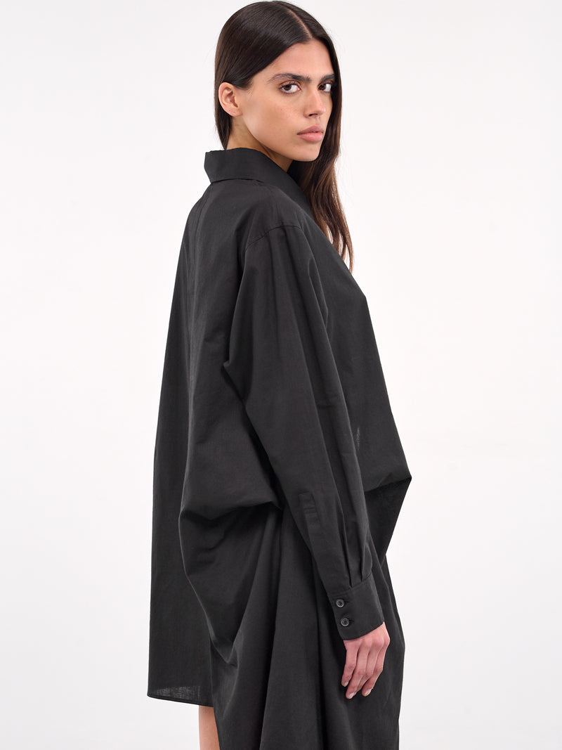 Khadi L Draped Blouse (FP-B62-002-2-BLACK)