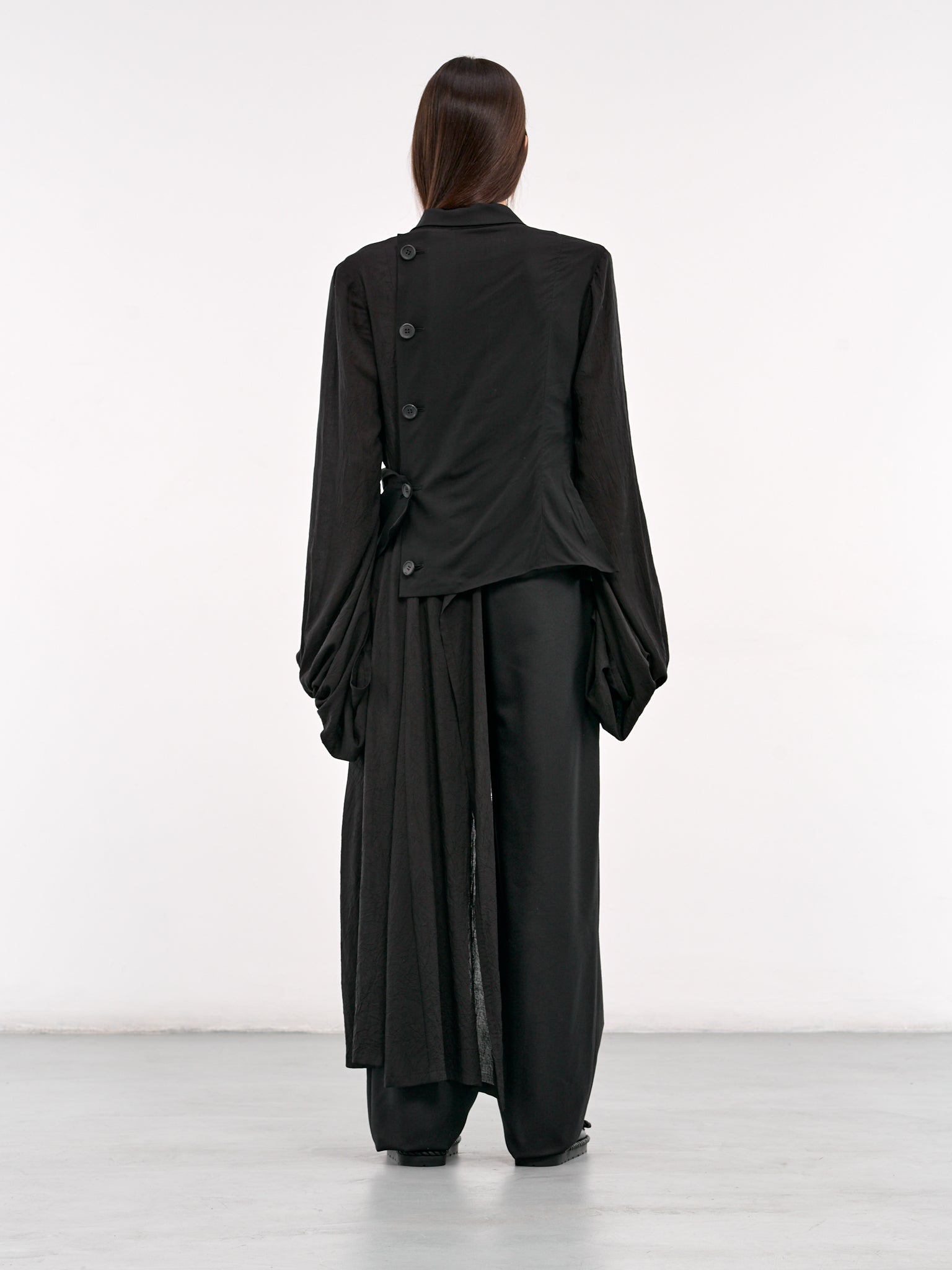 Balloon Sleeve Wrap Jacket (FP-J67-804-1-BLACK)