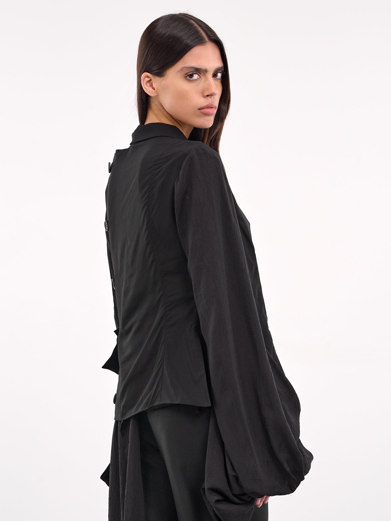 Balloon Sleeve Wrap Jacket (FP-J67-804-1-BLACK)