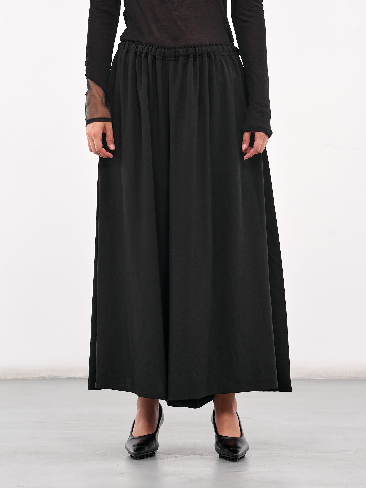 Crepe De Chine Skirt-Pants (FP-P62-500-1-BLACK)