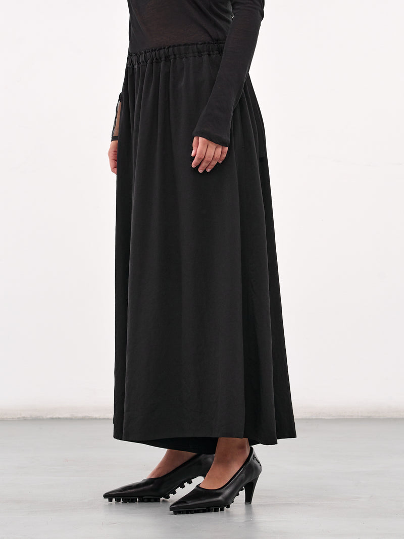 Crepe De Chine Skirt-Pants (FP-P62-500-1-BLACK)