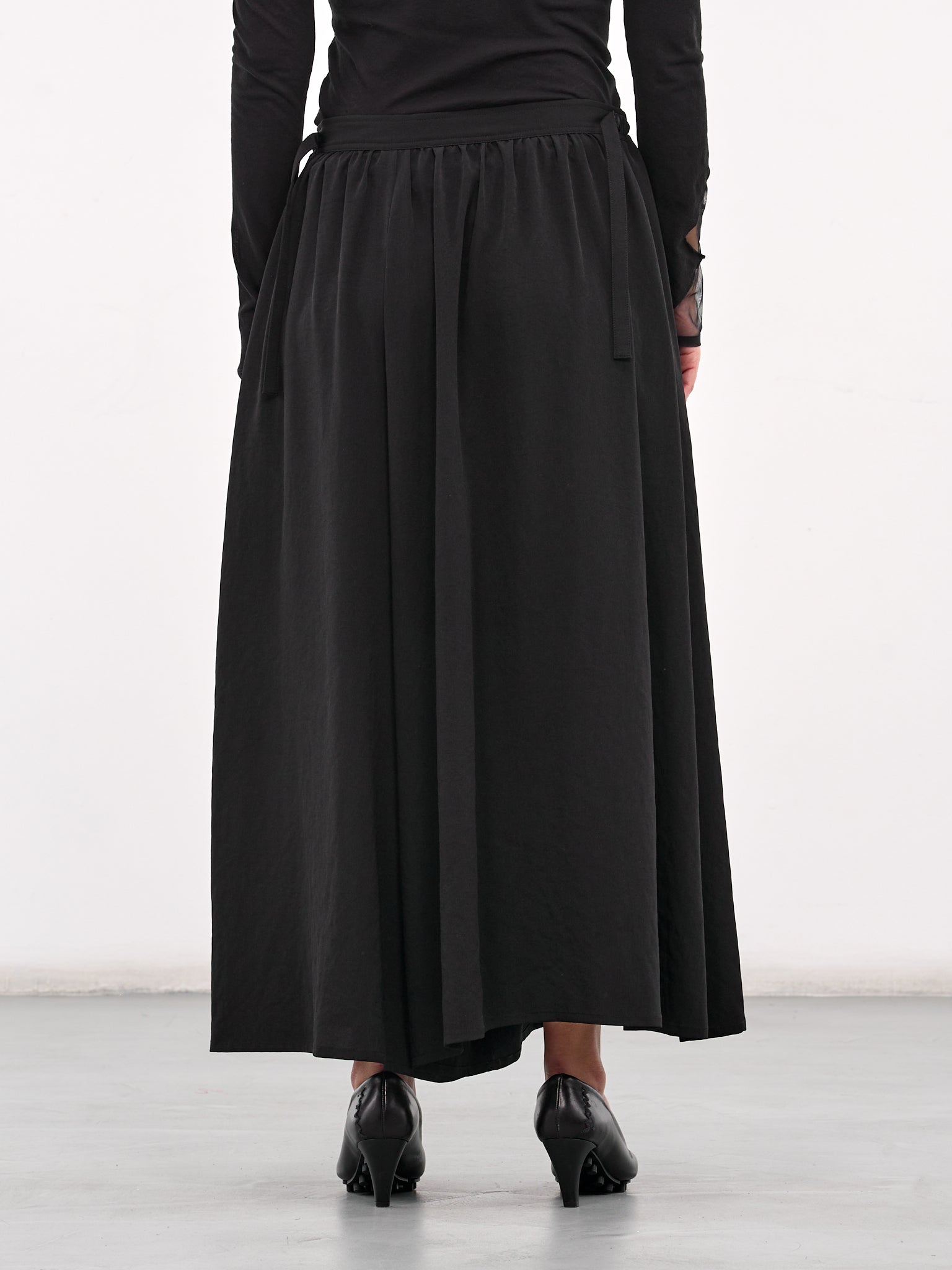 Crepe De Chine Skirt-Pants (FP-P62-500-1-BLACK)
