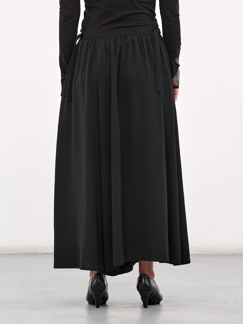 Crepe De Chine Skirt-Pants (FP-P62-500-1-BLACK)