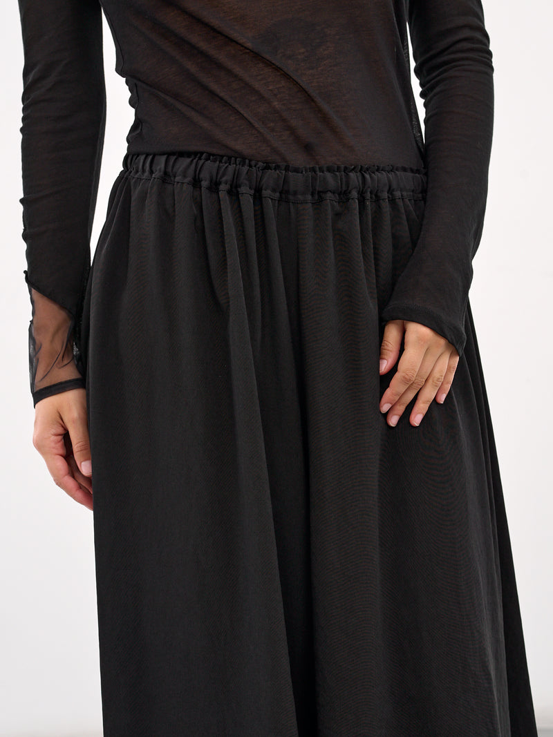 Crepe De Chine Skirt-Pants (FP-P62-500-1-BLACK)