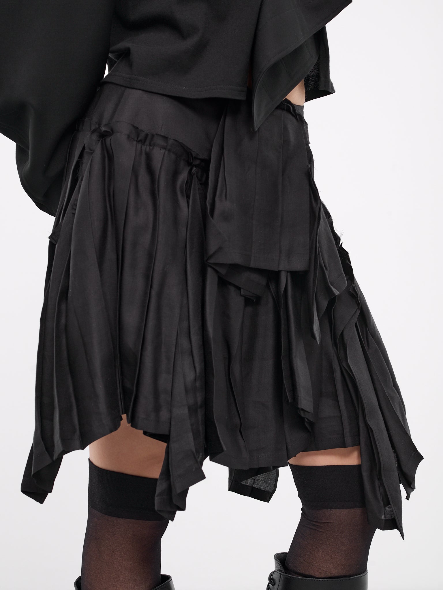 Twill Pleated Mini Skirt (FS-S13-204-1-BLACK)