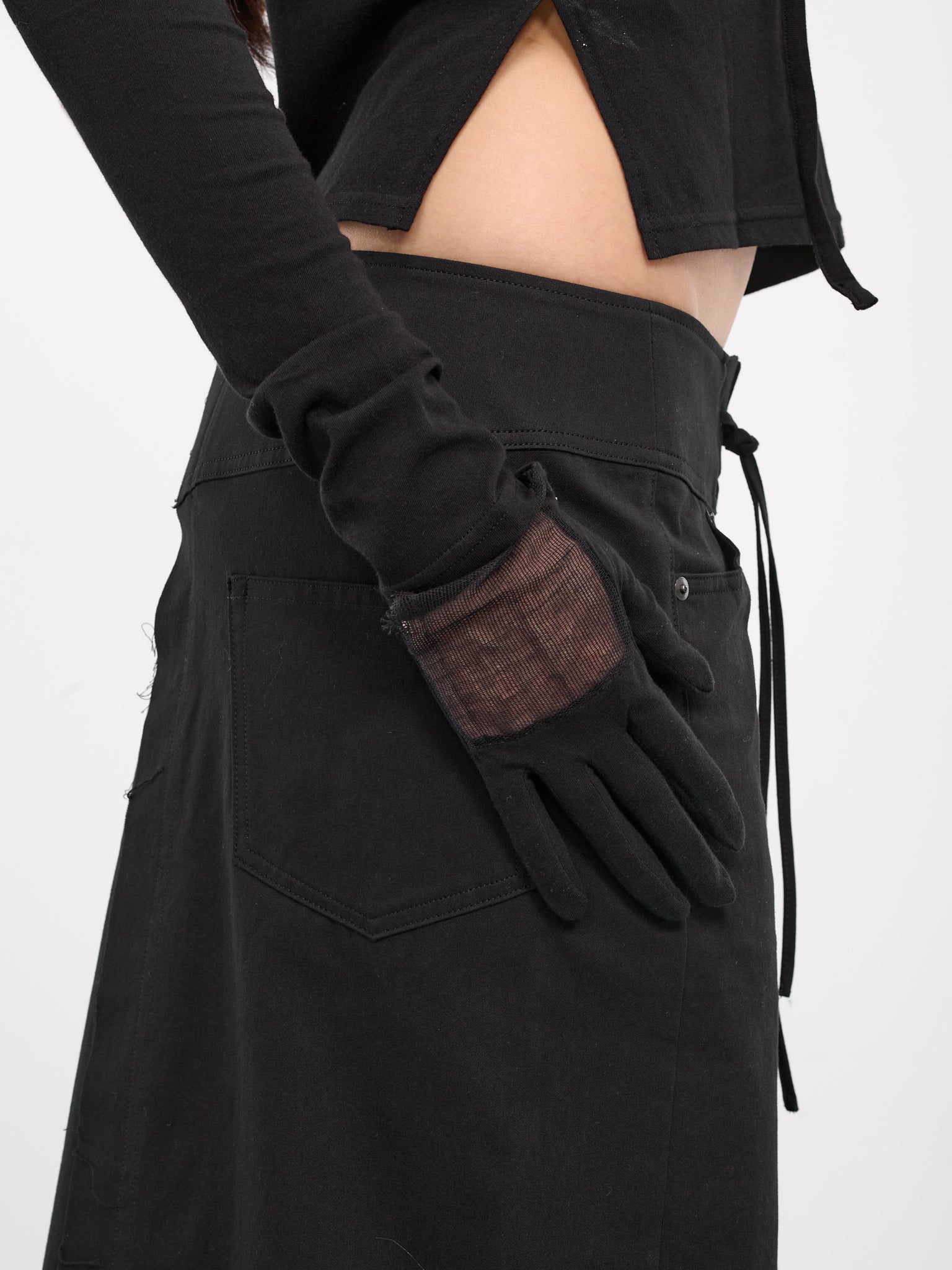 Sheer Panel Gloves (FS-W10-868-2-BLACK)