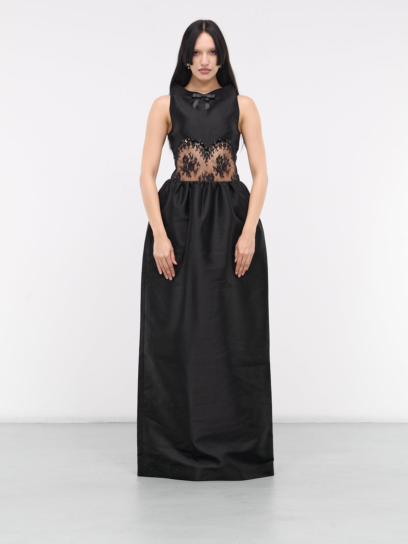 Bow Maxi Dress (FSDDDR13-SSA877-BLACK)