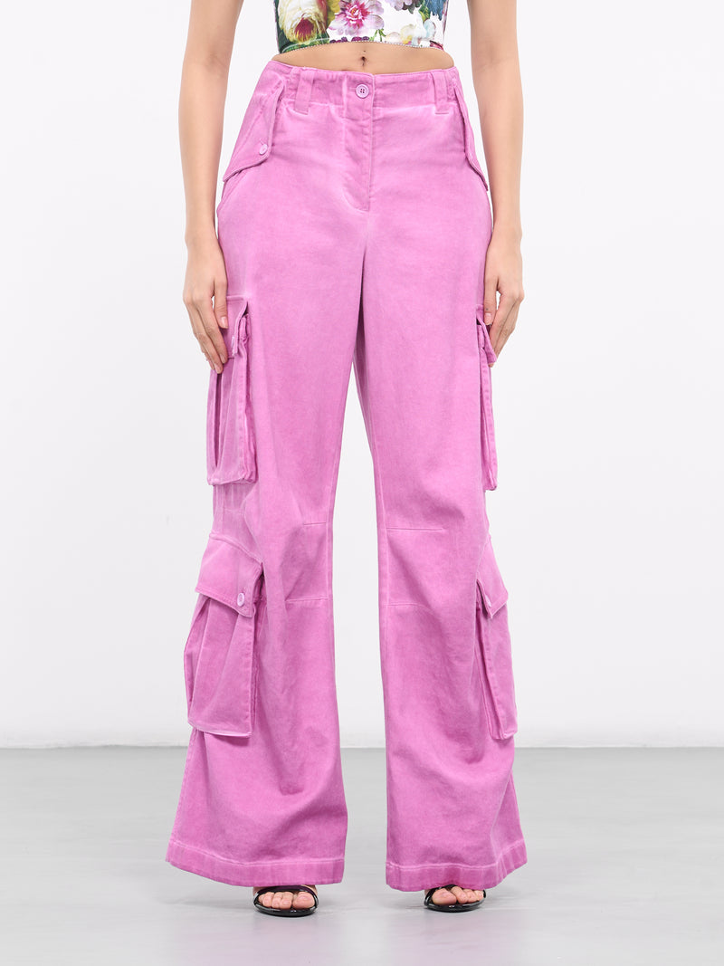 Cotton Drill Cargo Pants (FTC3JT-GDCBW-F6747-PINK)