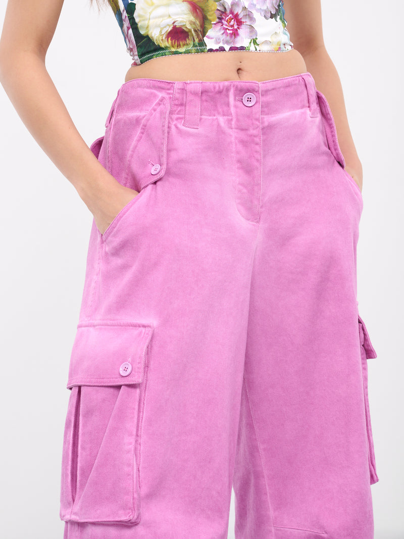 Cotton Drill Cargo Pants (FTC3JT-GDCBW-F6747-PINK)