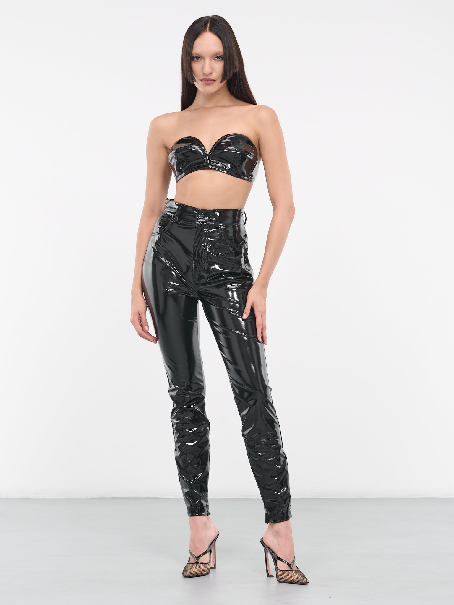 Black leather bandeau deals