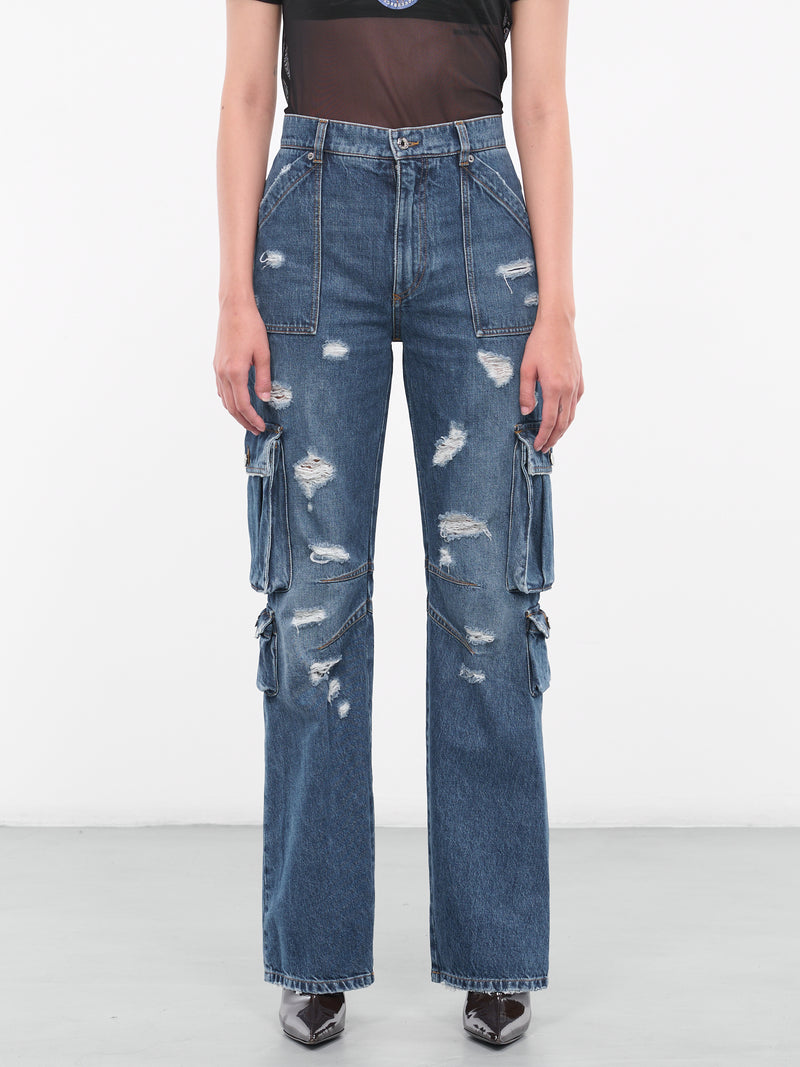 Cargo Denim Trousers (FTCZQD-G8JQ1-S9001-BLUE)