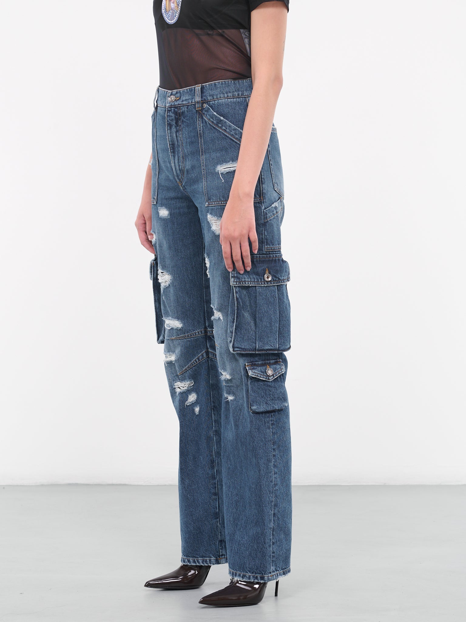 Cargo Denim Trousers (FTCZQD-G8JQ1-S9001-BLUE)