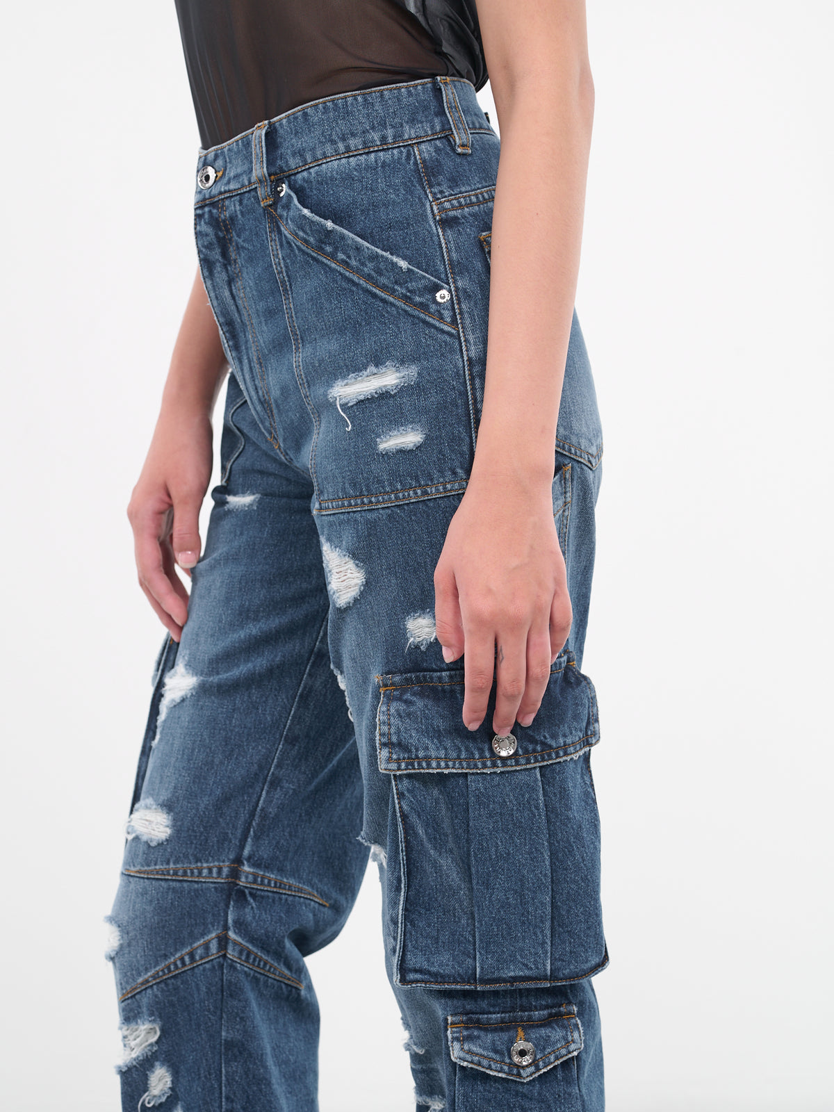 Cargo Denim Trousers (FTCZQD-G8JQ1-S9001-BLUE)