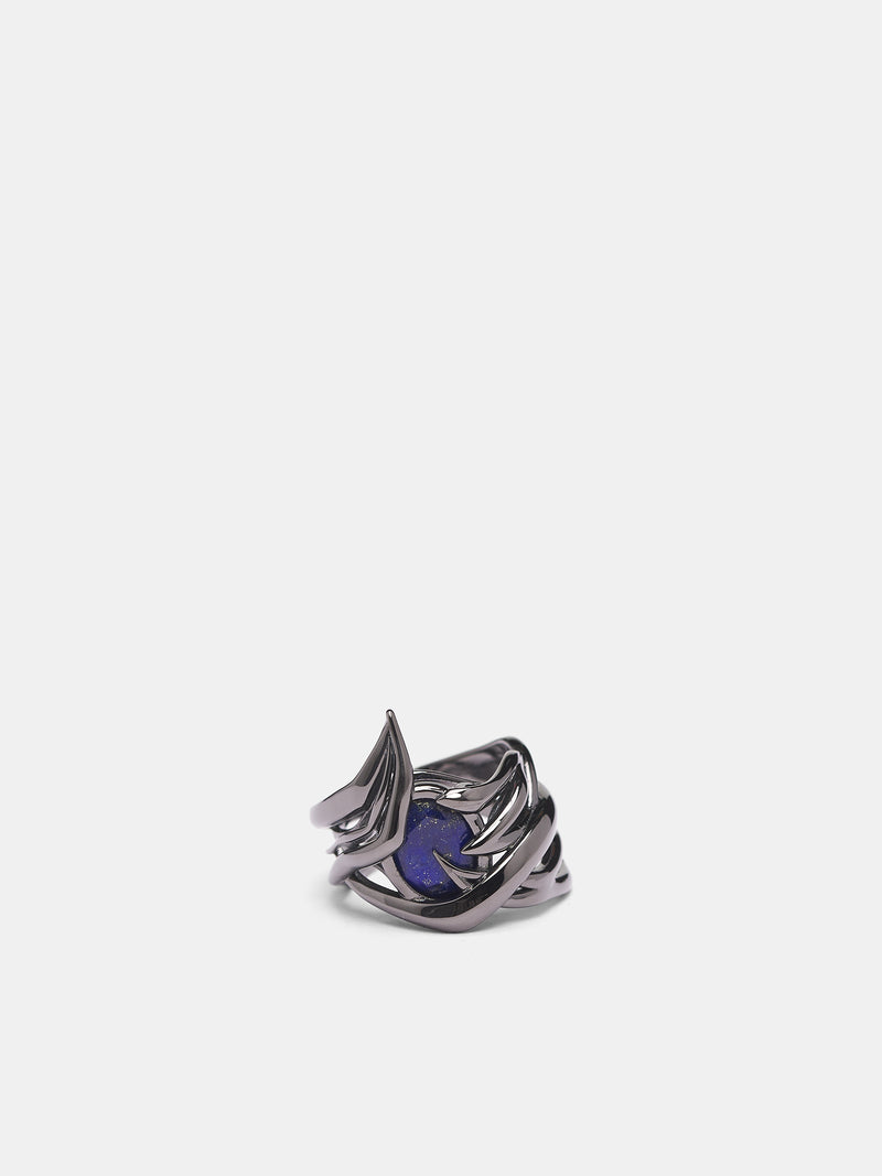 Black Silver & Lapis Ring (FW-A34-955-BLACK)