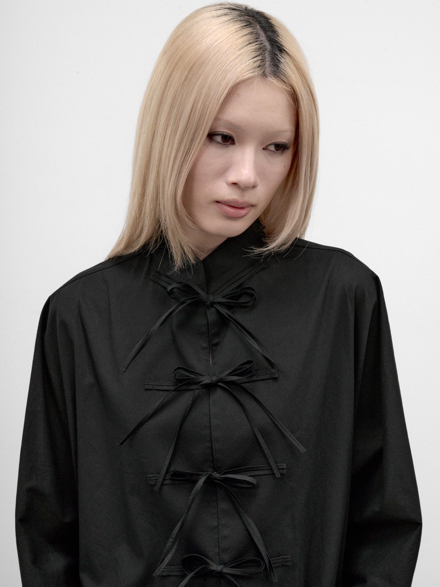 Black Long Tunic Shirt Dress (FW-D66-002-BLACK)
