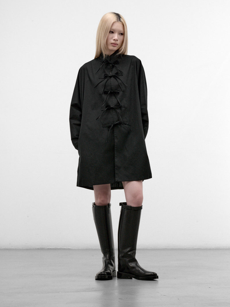 Black Long Tunic Shirt Dress (FW-D66-002-BLACK)