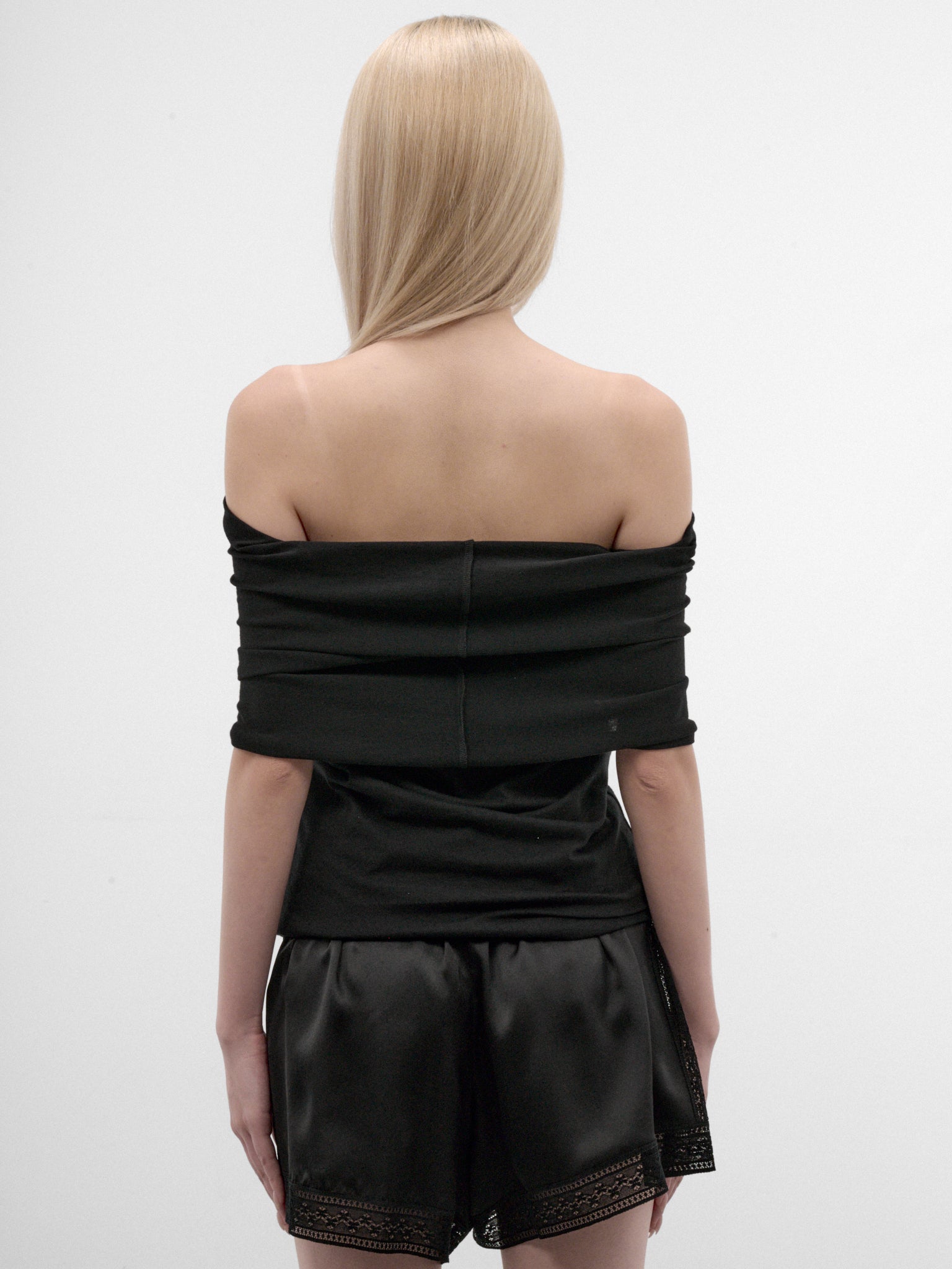 Black Off-Shoulder Cotton Top (FW-T06-072-BLACK)