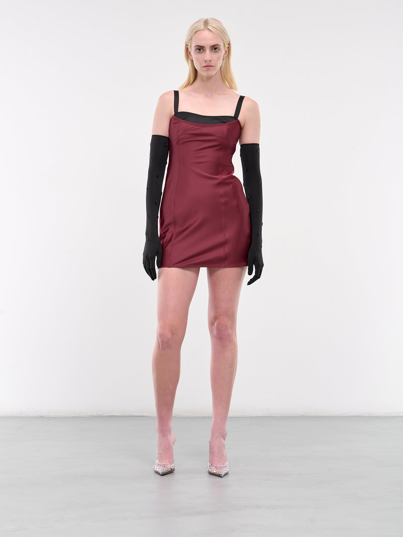 Mini Dress (FW2417-VIVID-BURGUNDY-BLACK)