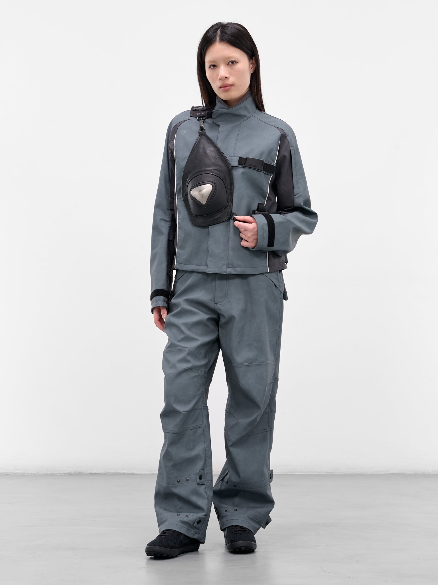 Gray Biker Pants & Bag (FW25-PT4SG-SLATE-GREY)