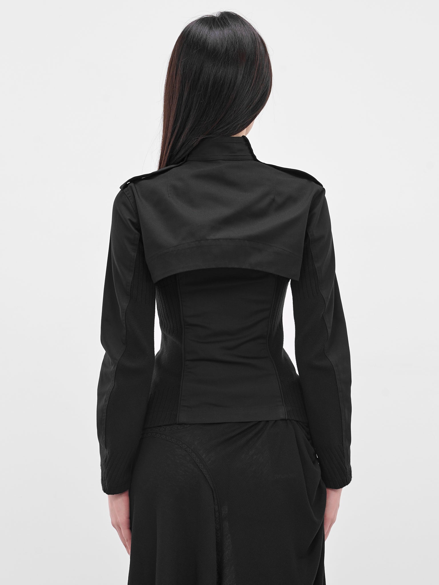 Black Double Layered Moto Jacket (FW25-JK3K-BLACK)