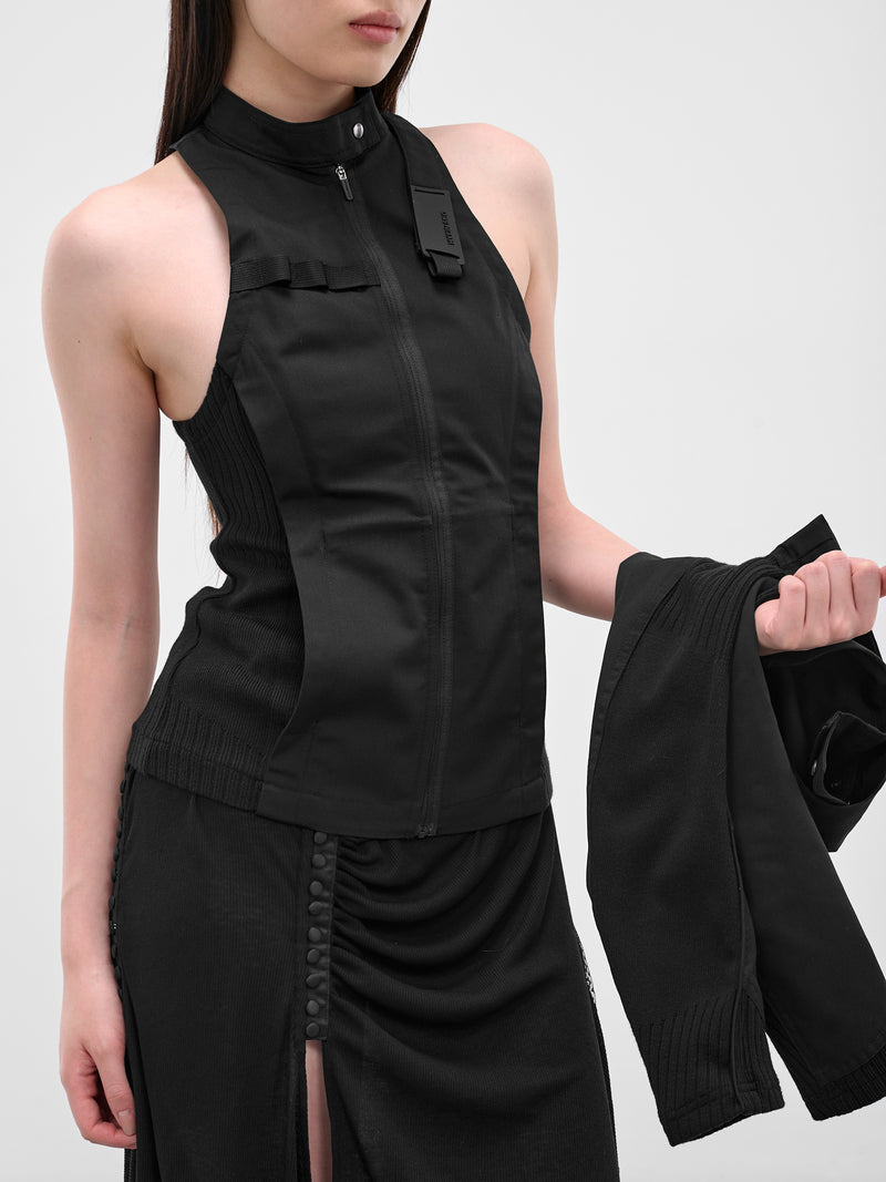 Black Double Layered Moto Jacket (FW25-JK3K-BLACK)