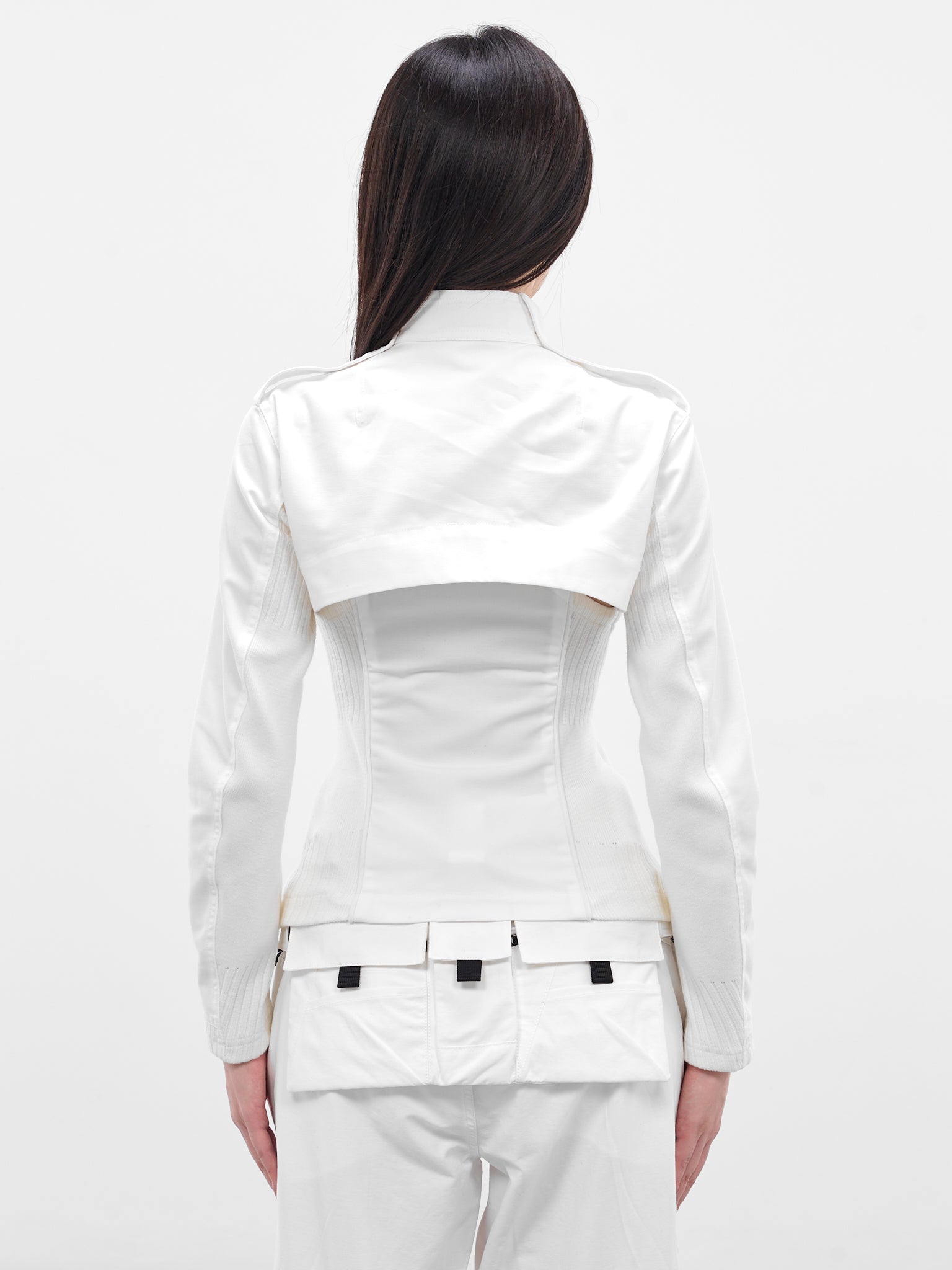 White Double Layered Moto Jacket (FW25-JK3W-WHITE)