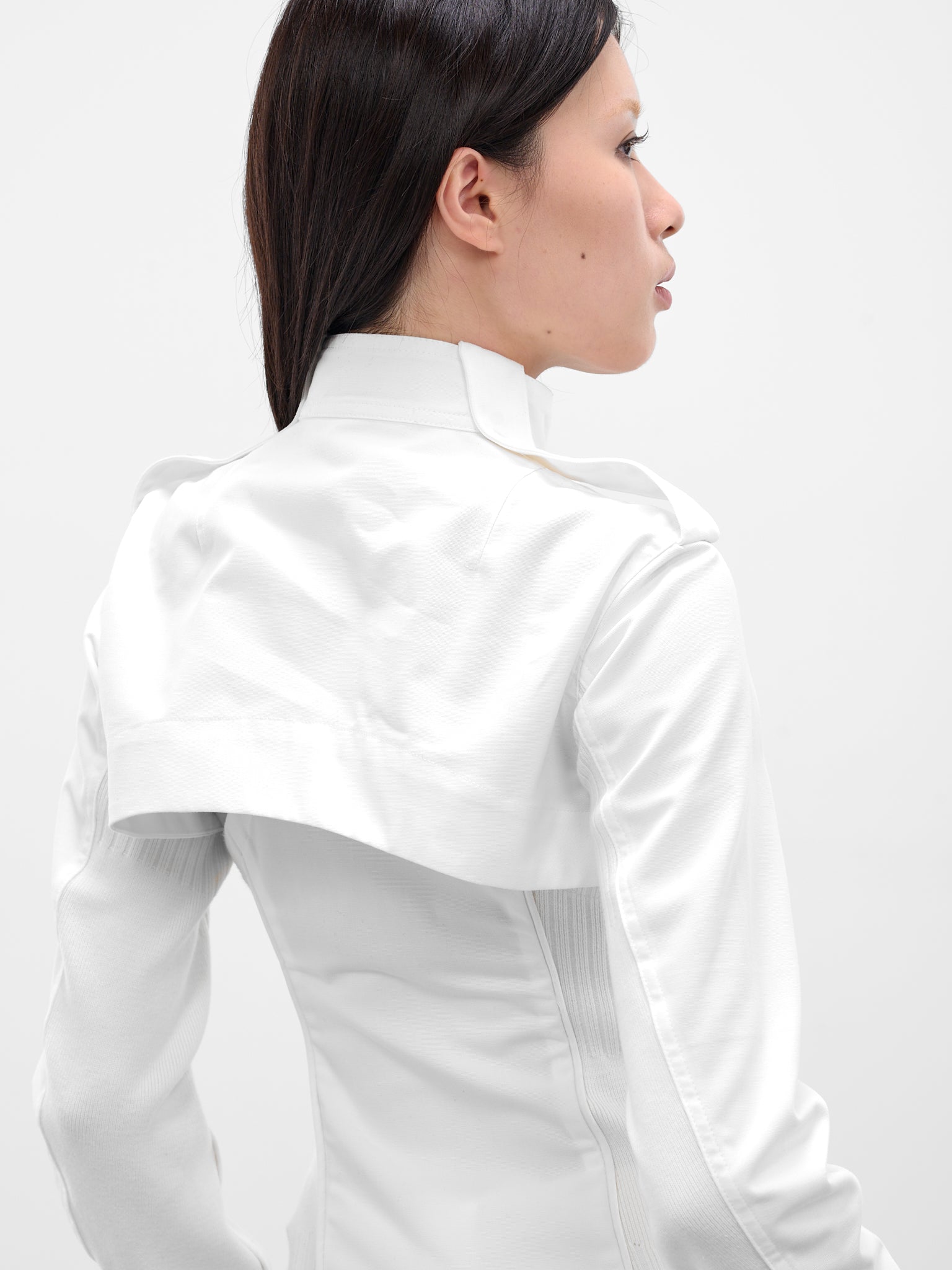White Double Layered Moto Jacket (FW25-JK3W-WHITE)