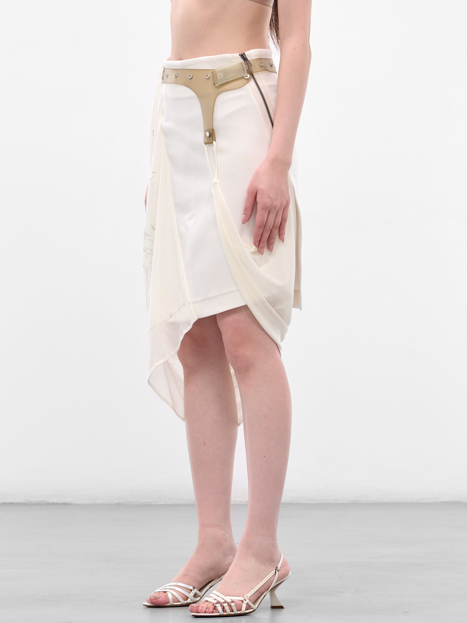 Garter Belt Graphic Wrap Skirt (FW25-SK1IV-IVORY)